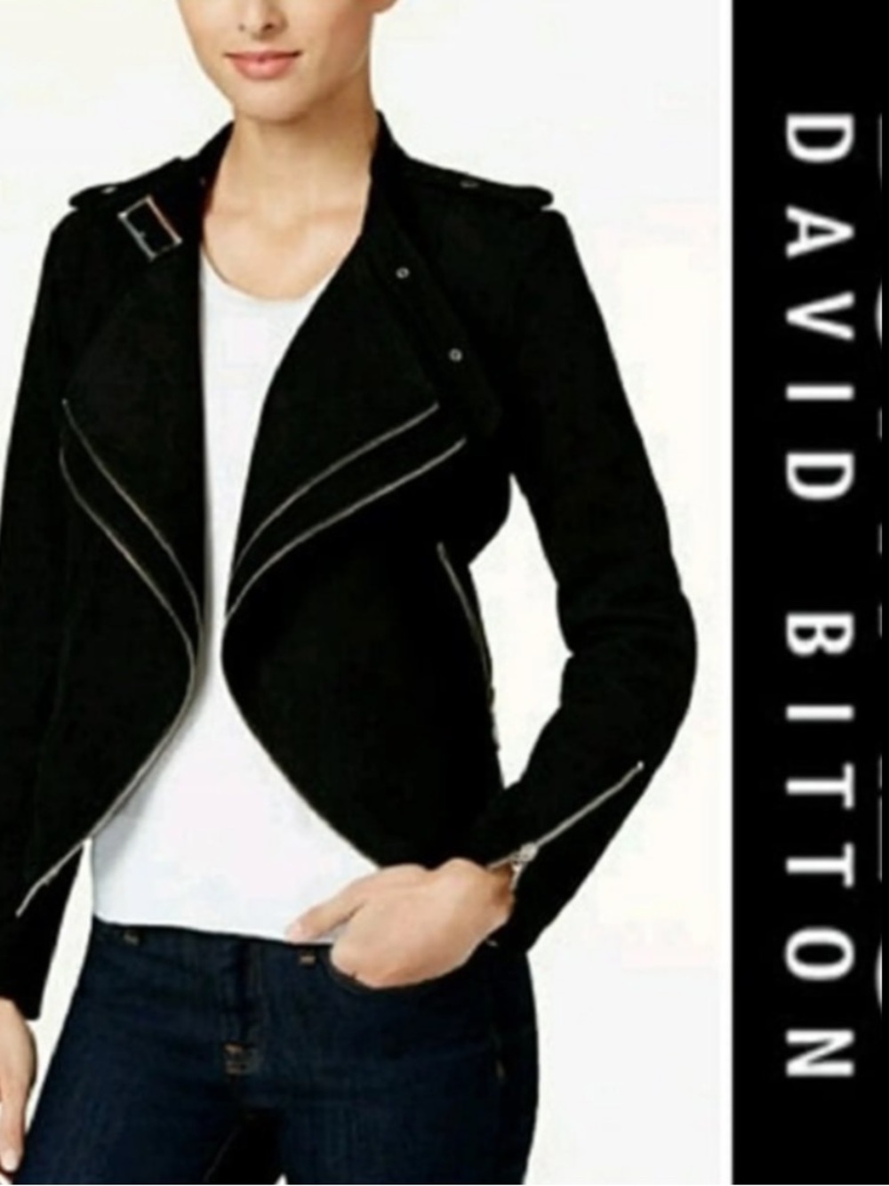 NEW Buffalo David Britton Suede Motorcycle Black unisex jacket size small